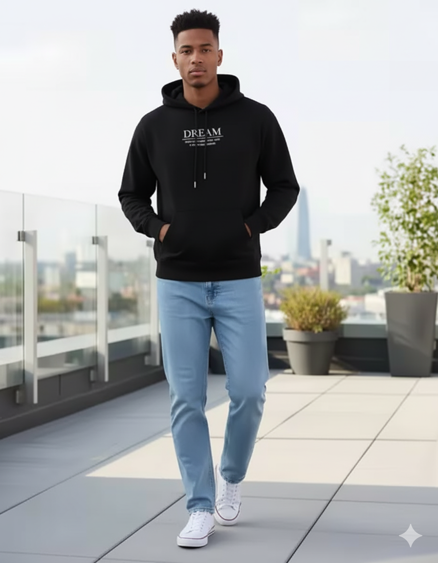 vasa drop shoulder black print hoodie with pockets vasa drop shoulder black print hoodie with pockets